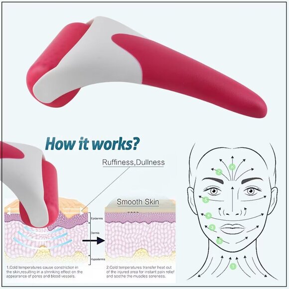 Facial Ice Roller - Red & White Large Size - Picture 2 of 4